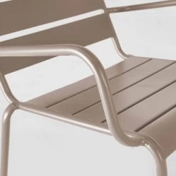 Oviala Fauteuils De Jardin Fauteuil Relax En Métal Taupe -Fauteuils de jardin Soldes Boutique fauteuil relax en metal taupe 3