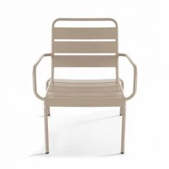 Oviala Fauteuils De Jardin Fauteuil Relax En Métal Taupe -Fauteuils de jardin Soldes Boutique fauteuil relax en metal taupe 4