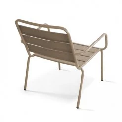 Oviala Fauteuils De Jardin Fauteuil Relax En Métal Taupe -Fauteuils de jardin Soldes Boutique fauteuil relax en metal taupe 5