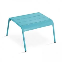 Oviala Fauteuils De Jardin Fauteuil Relax Et Repose Pied En Métal Bleu -Fauteuils de jardin Soldes Boutique fauteuil relax et repose pied en metal bleu 5
