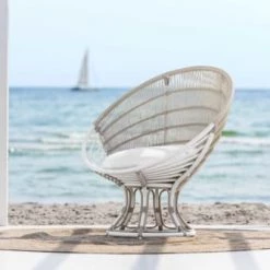 Sika Design Fauteuils De Jardin Fauteuil Rond En Aluminium Et Fibre Synthétique Blanc -Fauteuils de jardin Soldes Boutique fauteuil rond en aluminium et fibre synthetique blanc 1
