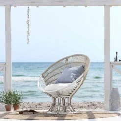 Sika Design Fauteuils De Jardin Fauteuil Rond En Aluminium Et Fibre Synthétique Blanc -Fauteuils de jardin Soldes Boutique fauteuil rond en aluminium et fibre synthetique blanc 2