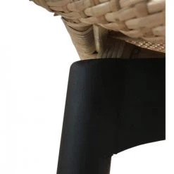 Meubletmoi Fauteuils De Jardin Fauteuil Rond Rotin Pieds Bois Massif Noir -Fauteuils de jardin Soldes Boutique fauteuil rond rotin pieds bois massif noir 4