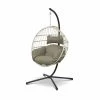 Alice's Garden Chaises De Jardin Fauteuil Suspendu En Corde Beige, Coussin Taupe
