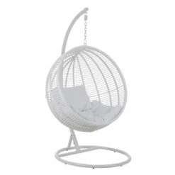 Meubles & Design Fauteuils De Jardin Fauteuil Suspendu Extérieur En Métal Blanc
