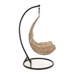 Bizzotto Fauteuils De Jardin Fauteuil Suspendu Extérieur Sur Pied En Fibre Synthétique Beige -Fauteuils de jardin Soldes Boutique fauteuil suspendu exterieur sur pied en fibre synthetique beige 5