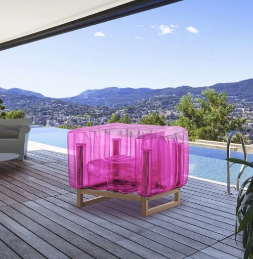 Mojow Fauteuils De Jardin Fauteuil Tpu Noir Cristal Cadre En Bois 6 Mojow Fauteuils De Jardin Fauteuil Tpu Noir Cristal Cadre En Bois – Image 4