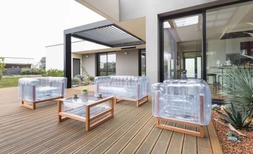 Mojow Fauteuils De Jardin Fauteuil Tpu Transparent Cadre En Bois 4 Mojow Fauteuils De Jardin Fauteuil Tpu Transparent Cadre En Bois – Image 2