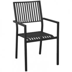 Proloisirs Fauteuils De Jardin Fauteuils D'extérieur Empilables En Aluminium Cayo (lot De 2) Graphite -Fauteuils de jardin Soldes Boutique fauteuils d exterieur empilables en aluminium cayo lot de 2 graphite 2