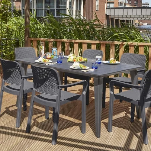 Alice's Garden Chaises De Jardin Fauteuils De Jardin En Résine Plastique - Graphite 5 Alice's Garden Chaises De Jardin Fauteuils De Jardin En Résine Plastique - Graphite – Image 3