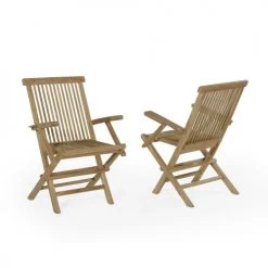 TECK’Attitude Fauteuils De Jardin Pliants En Teck (lot De 2)