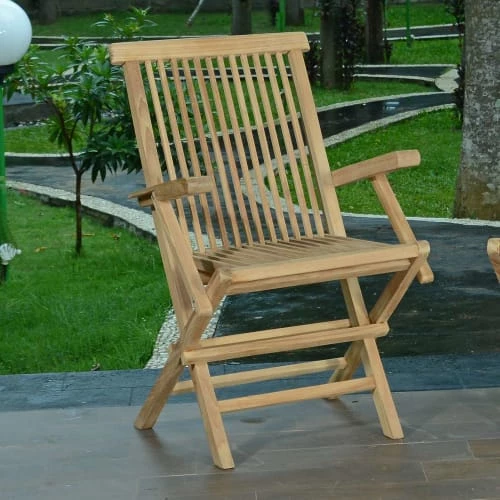 TECK’Attitude Fauteuils De Jardin Pliants En Teck (lot De 2) 4 TECK’Attitude Fauteuils De Jardin Pliants En Teck (lot De 2) – Image 2