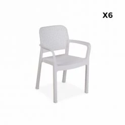Alice's Garden Chaises De Jardin Fauteuils De Jardin Résine Plastique - Blanc -Fauteuils de jardin Soldes Boutique fauteuils de jardin resine plastique blanc 4