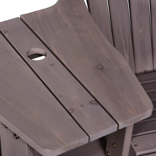 Outsunny Fauteuils De Jardin Table Basse étagère Bois Sapin Pré-huilé Gris 6 Outsunny Fauteuils De Jardin Table Basse étagère Bois Sapin Pré-huilé Gris – Image 4