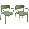 Proloisirs Fauteuils De Jardin Fauteuils Terrasse En Aluminium Haora (lot De 2) Amande