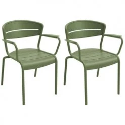 Proloisirs Fauteuils De Jardin Fauteuils Terrasse En Aluminium Haora (lot De 2) Amande