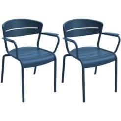 Proloisirs Fauteuils De Jardin Fauteuils Terrasse En Aluminium Haora (lot De 2) Amande -Fauteuils de jardin Soldes Boutique fauteuils terrasse en aluminium haora lot de 2 bleu