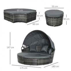 Outsunny Bains De Soleil Et Chaises Longues Lit Canapé Jardin Modulable Grand Confort Résine Polyester Gris 10 Outsunny Bains De Soleil Et Chaises Longues Lit Canapé Jardin Modulable Grand Confort Résine Polyester Gris -Fauteuils de jardin Soldes Boutique lit canape jardin modulable grand confort resine polyester gris 2