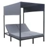Happy Garden Bains De Soleil Et Chaises Longues Lit D'extérieur En Aluminium Anthracite Et Coussins Gris -Fauteuils de jardin Soldes Boutique lit d exterieur en aluminium anthracite et coussins gris