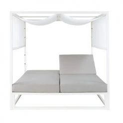 Maisons Du Monde Bains De Soleil Et Chaises Longues Lit De Jardin En Aluminium Blanc -Fauteuils de jardin Soldes Boutique lit de jardin en aluminium blanc 1000 4 20 175172 2