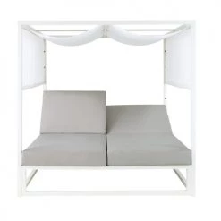 Maisons Du Monde Bains De Soleil Et Chaises Longues Lit De Jardin En Aluminium Blanc -Fauteuils de jardin Soldes Boutique lit de jardin en aluminium blanc 1000 4 20 175172 3