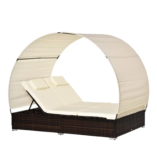 Outsunny Bains De Soleil Et Chaises Longues Lit De Jardin Modulable 2 Places Avec Matelas Résine 4 Fils Chocolat 3 Outsunny Bains De Soleil Et Chaises Longues Lit De Jardin Modulable 2 Places Avec Matelas Résine 4 Fils Chocolat