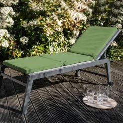 Oviala Matelas Pour Bain De Soleil Lot 2 Coussins Bain De Soleil Polyester Vert 186x53x5 Cm -Fauteuils de jardin Soldes Boutique lot 2 coussins bain de soleil polyester vert 186x53x5 cm 2