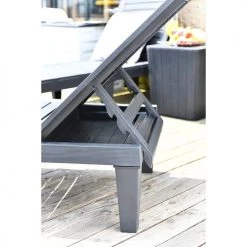 RED DECO Matelas Pour Bain De Soleil Lot De 2 Bains De Soleil 5 Positions Résine Gris 189x58x28cm -Fauteuils de jardin Soldes Boutique lot de 2 bains de soleil 5 positions resine gris 189x58x28cm 3