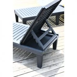 RED DECO Matelas Pour Bain De Soleil Lot De 2 Bains De Soleil 5 Positions Résine Gris 189x58x28cm -Fauteuils de jardin Soldes Boutique lot de 2 bains de soleil 5 positions resine gris 189x58x28cm 4