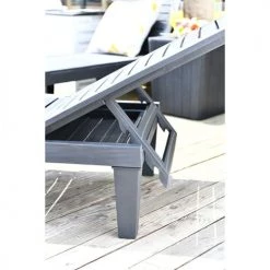 RED DECO Matelas Pour Bain De Soleil Lot De 2 Bains De Soleil 5 Positions Résine Gris 189x58x28cm -Fauteuils de jardin Soldes Boutique lot de 2 bains de soleil 5 positions resine gris 189x58x28cm 5