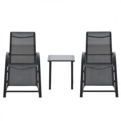 Outsunny Bains De Soleil Et Chaises Longues Lot De 2 Bains De Soleil Design Avec Table Basse Métal Textilène 12 Outsunny Bains De Soleil Et Chaises Longues Lot De 2 Bains De Soleil Design Avec Table Basse Métal Textilène -Fauteuils de jardin Soldes Boutique lot de 2 bains de soleil design avec table basse metal textilene 4