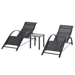 Outsunny Bains De Soleil Et Chaises Longues Lot De 2 Bains De Soleil Design Contemporain Avec Table Basse Gris 13 Outsunny Bains De Soleil Et Chaises Longues Lot De 2 Bains De Soleil Design Contemporain Avec Table Basse Gris -Fauteuils de jardin Soldes Boutique lot de 2 bains de soleil design avec table basse metal textilene 6