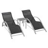Outsunny Bains De Soleil Et Chaises Longues Lot De 2 Bains De Soleil Design Contemporain Avec Table Basse Gris -Fauteuils de jardin Soldes Boutique lot de 2 bains de soleil design contemporain avec table basse gris 6