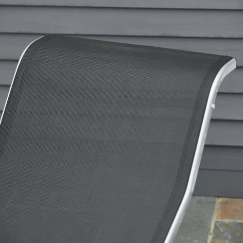 Outsunny Bains De Soleil Et Chaises Longues Lot De 2 Bains De Soleil Design Contemporain Avec Table Basse Gris 6 Outsunny Bains De Soleil Et Chaises Longues Lot De 2 Bains De Soleil Design Contemporain Avec Table Basse Gris – Image 4