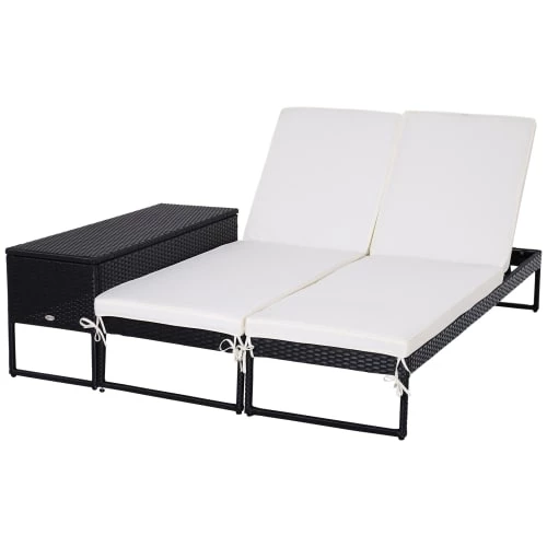 Outsunny Bains De Soleil Et Chaises Longues Lot De 2 Bains De Soleil Design Table Basse Avec Matelas Inclus 6 Outsunny Bains De Soleil Et Chaises Longues Lot De 2 Bains De Soleil Design Table Basse Avec Matelas Inclus – Image 4