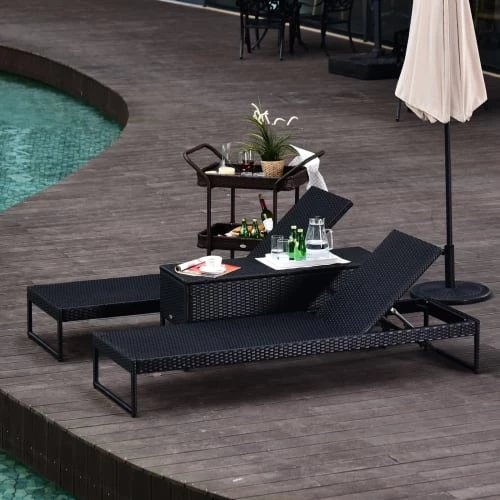 Outsunny Bains De Soleil Et Chaises Longues Lot De 2 Bains De Soleil Design Table Basse Avec Matelas Inclus 7 Outsunny Bains De Soleil Et Chaises Longues Lot De 2 Bains De Soleil Design Table Basse Avec Matelas Inclus – Image 5