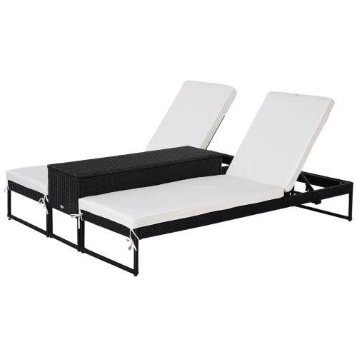 Outsunny Bains De Soleil Et Chaises Longues Lot De 2 Bains De Soleil Design Table Basse Avec Matelas Inclus 3 Outsunny Bains De Soleil Et Chaises Longues Lot De 2 Bains De Soleil Design Table Basse Avec Matelas Inclus