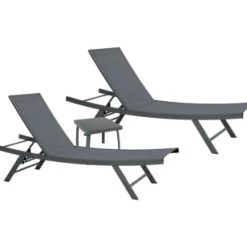 Ozalide Bains De Soleil Et Chaises Longues Lot De 2 Bains De Soleil En Acier Gris Perle Avec Table D'appoint 12 Ozalide Bains De Soleil Et Chaises Longues Lot De 2 Bains De Soleil En Acier Gris Perle Avec Table D'appoint -Fauteuils de jardin Soldes Boutique lot de 2 bains de soleil en acier gris anthracite avec table d appoint 5