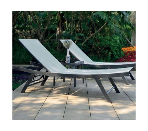 Ozalide Bains De Soleil Et Chaises Longues Lot De 2 Bains De Soleil En Acier Gris Perle Avec Table D'appoint 5 Ozalide Bains De Soleil Et Chaises Longues Lot De 2 Bains De Soleil En Acier Gris Perle Avec Table D'appoint – Image 3