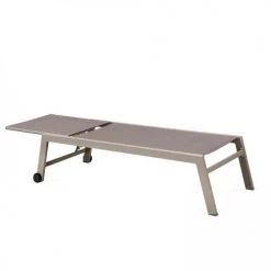 Oviala Bains De Soleil Et Chaises Longues Lot De 2 Bains De Soleil En Aluminium Et Textilène Beige -Fauteuils de jardin Soldes Boutique lot de 2 bains de soleil en aluminium et textilene beige 1