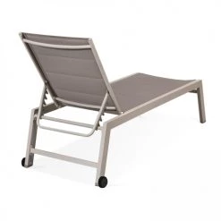 Oviala Bains De Soleil Et Chaises Longues Lot De 2 Bains De Soleil En Aluminium Et Textilène Beige -Fauteuils de jardin Soldes Boutique lot de 2 bains de soleil en aluminium et textilene beige 3