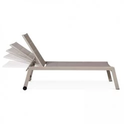 Oviala Bains De Soleil Et Chaises Longues Lot De 2 Bains De Soleil En Aluminium Et Textilène Beige -Fauteuils de jardin Soldes Boutique lot de 2 bains de soleil en aluminium et textilene beige 4