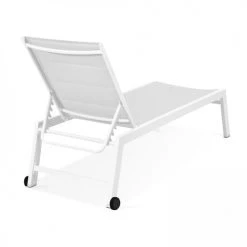 Oviala Bains De Soleil Et Chaises Longues Lot De 2 Bains De Soleil En Aluminium Et Textilène Blanc -Fauteuils de jardin Soldes Boutique lot de 2 bains de soleil en aluminium et textilene blanc 3