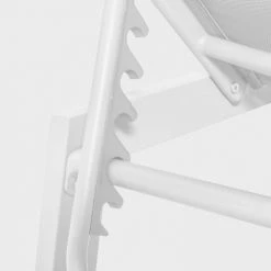 Oviala Bains De Soleil Et Chaises Longues Lot De 2 Bains De Soleil En Aluminium Et Textilène Blanc -Fauteuils de jardin Soldes Boutique lot de 2 bains de soleil en aluminium et textilene blanc 5