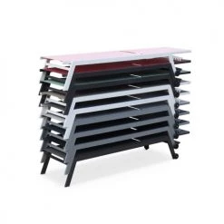 Alice's Garden Bains De Soleil Et Chaises Longues Lot De 2 Bains De Soleil En Aluminium Et Textilène Gris Foncé -Fauteuils de jardin Soldes Boutique lot de 2 bains de soleil en aluminium et textilene gris fonce 4