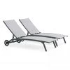 Oviala Bains De Soleil Et Chaises Longues Lot De 2 Bains De Soleil En Aluminium Gris -Fauteuils de jardin Soldes Boutique lot de 2 bains de soleil en aluminium gris 6