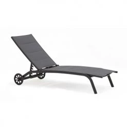 Oviala Bains De Soleil Et Chaises Longues Lot De 2 Bains De Soleil En Aluminium Noir -Fauteuils de jardin Soldes Boutique lot de 2 bains de soleil en aluminium noir 2