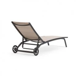 Oviala Bains De Soleil Et Chaises Longues Lot De 2 Bains De Soleil En Aluminium Taupe -Fauteuils de jardin Soldes Boutique lot de 2 bains de soleil en aluminium taupe 5