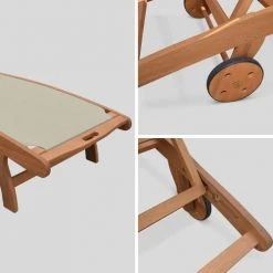 Alice's Garden Bains De Soleil Et Chaises Longues Lot De 2 Bains De Soleil En Bois Eucalyptus Gris Taupe -Fauteuils de jardin Soldes Boutique lot de 2 bains de soleil en bois eucalyptus gris taupe 3