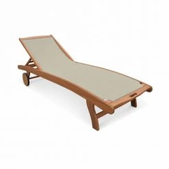 Alice's Garden Bains De Soleil Et Chaises Longues Lot De 2 Bains De Soleil En Bois Eucalyptus Gris Taupe -Fauteuils de jardin Soldes Boutique lot de 2 bains de soleil en bois eucalyptus gris taupe 5